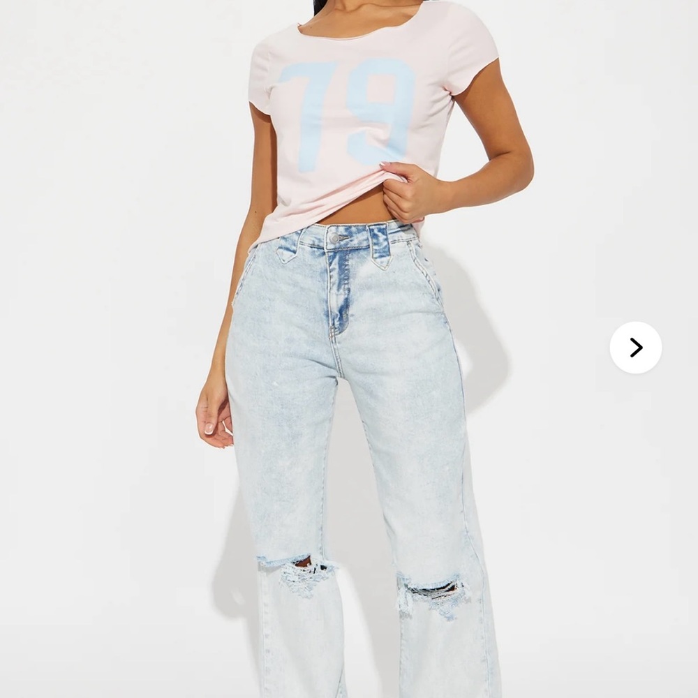 Fashion Nova Blue Flare Wide Leg Jeans